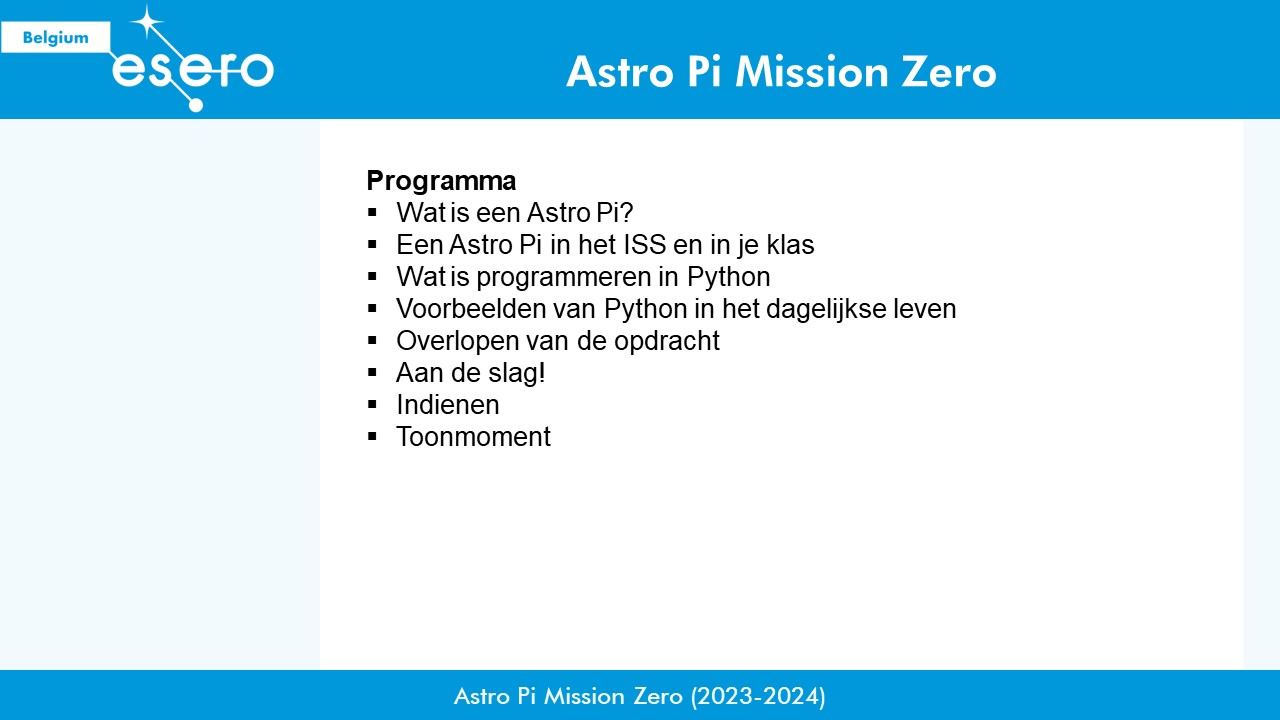 2024_Lesmateriaal_BO_SEC_Workshop Astro Pi Mission Zero_Ppt-voorpagina_ESERO BE VL